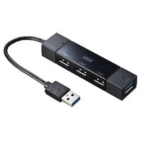 サンワサプライ USB3.0+USB2.0コンボハブ(ブラック) (USB-HAC402BK)画像