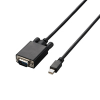 ELECOM Mini DisplayPort-VGA変換ケーブル/2m/ブラック AD-MDPVGA20BK (AD-MDPVGA20BK)画像
