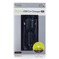 トリニティ 2ポートUSBシガーソケット充電器 2A(ブラック)(Dual USB Car Charger 2A Black) (TR-DUCC2-BK)画像
