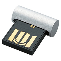 ELECOM USB2.0 セキュリティ機能付 超小型USBメモリ/16GB/シルバー (MF-KSU216GSV)画像