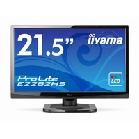 IIYAMA 21.5インチワイドTFTモニタ E2282HS (1920×1080/D-Sub15Pin/HDCP対応DVI/HDMI/S-スピーカー/ブラック) (E2282HS-GB1)画像