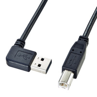 サンワサプライ 両面挿せるL型USBケーブル（A-B 標準）（3m・ブラック） (KU-RL3)画像