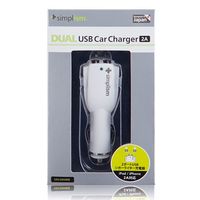 トリニティ 2ポートUSBシガーソケット充電器 2A(ホワイト)(Dual USB Car Charger 2A White) (TR-DUCC2A-WT)画像