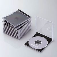 ELECOM CD/DVDプラケース/1枚収納/10パック/ブラック CCD-JSCN10BK (CCD-JSCN10BK)画像