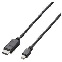 ELECOM Mini DisplayPort-HDMI変換ケーブル/2m/ブラック AD-MDPHDMI20BK (AD-MDPHDMI20BK)画像