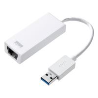 サンワサプライ USB3.0 LANアダプタ(Gigabit対応) ホワイト (LAN-ADUSBRJ45G)画像