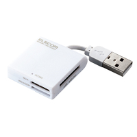 ELECOM USB2.0 ケーブル固定メモリカードリーダ/43+5/ホワイト MR-K009WH (MR-K009WH)画像