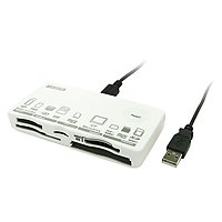 I.O DATA USB 2.0/1.1 33メディア マルチカード リーダー・ライター(ホワイト) (USB2-W33RW/W)画像