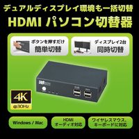 RATOC Systems RS-250UH2 デュアルディスプレイ対応 HDMIパソコン切替器 (RS-250UH2)画像