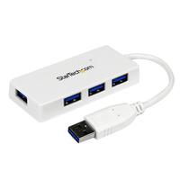 StarTech 4ポート SuperSpeed USB3.0ハブ ポータブルミニUSB Hub 1x USB A (オス)-4x USB 3.0 A (メス) ホワイト (ST4300MINU3W)画像