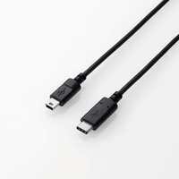 ELECOM USB2.0ケーブル/C-miniBタイプ/認証品/3A出力/1.0m/ブラック (U2C-CM10NBK)画像