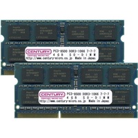 センチュリーマイクロ APPLE ノート用 PC3-8500/DDR3-1066 8GBキット(4GB 2枚組) RoHS準拠品 (CK4GX2-SOD3U1066M)画像