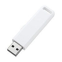 サンワサプライ USB2.0 メモリ 2GB ホワイト UFD-SL2GW (UFD-SL2GW)画像