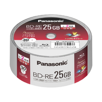 パナソニック 録画用2倍速ブルーレイディスク片面1層25GB(書換型)スピンドル30枚 (LM-BES25P30)画像