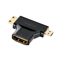 HDMI変換アダプタ ミニ&マイクロHDMI マットブラック画像