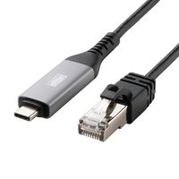 サンワサプライ USB Type-C LAN変換ケーブル（Gigabit対応・1m） (KB-SL6CLAN01BK)画像