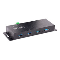 StarTech USBハブ/USB 3.0(5Gbps)接続/4ポート(4x USB-A)/産業用メタル筐体/ESD保護/サージ保護/DINレール・壁面設置対応/工業用・業務用/マルチポート 拡張 増設 USB Type-A スプリッター (5G4AINDNP-USB-A-HUB)画像