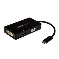 StarTech USB-C接続ノートパソコン用マルチポートアダプタ 3イン1ビデオアダプタ USB Type-C – HDMI/DVI/VGA (CDPVGDVHDBP)画像
