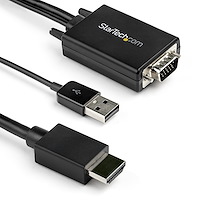 StarTech VGA – HDMI 変換アダプタケーブル 3m USBオーディオ対応 1920×1080 アナログRGBからHDMIに変換 (VGA2HDMM3M)画像