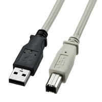 サンワサプライ USB2.0ケーブル ライトグレー 1m KU20-1K (KU20-1K)画像
