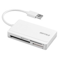 BUFFALO USB2.0 マルチカードリーダー ケーブル収納モデル ホワイト (BSCR300U2WH)画像