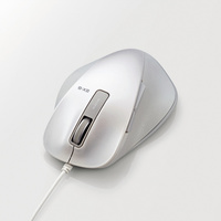 ELECOM BlueLEDマウス/握りの極み/Lサイズ/有線/5ボタン/ホワイト (M-XGL10UBWH)画像