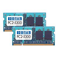 I.O DATA SDX667-1GX2 PC2-5300(DDR2-667)200ピン S.O.DIMM (SDX667-1GX2)画像