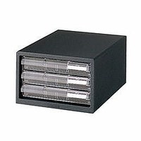 PLUS レターケース A4判縦型 ブラック 浅型3段 LC-103A BK (LC-103A BK)画像