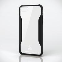ELECOM iPhone 8/ハイブリッドケース/ガラス/耐衝撃設計/ブラック (PM-A17MHVCG2BK)画像