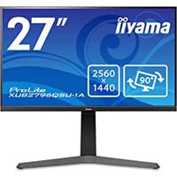IIYAMA 液晶ディスプレイ 27型/2560×1440/HDMI、DisplayPort/ブラック/スピーカー：あり/WQHD/IPS方式/昇降/回転 (XUB2796QSU-B1A)画像