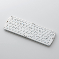 ELECOM Bluetoothシリコンキーパッド折りたたみキーボード/英語66キー/ホワイト (TK-FBS039EWH)画像