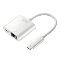 サンワサプライ USB-CVLAN7W USB3.2 TypeC-LAN変換アダプタ(PD対応・ホワイト) (USB-CVLAN7W)画像