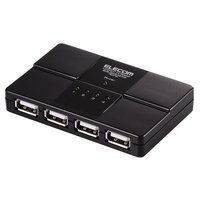 ELECOM U2H-G4B2 マグネット付4ポート バスパワー専用USB2.0ハブ ブラック (U2H-G4B2BK)画像