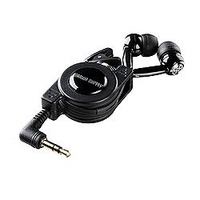 サンワサプライ ステレオイヤホン(巻き取り式) ブラック MM-HP113BK (MM-HP113BK)画像