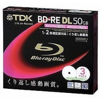 TDK 録画用 書換型ブルーレイディスク50GB(片面2層)1-2倍速ホワイト3枚P (BEV50PWA3S)画像