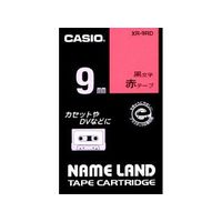 CASIO ネームランドテープ 9ミリ 赤地に黒文字 XR-9RD (XR-9RD)画像