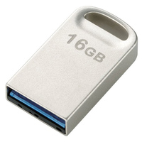 ELECOM セキュリティ機能付 超小型USB3.0メモリ/16GB/シルバー (MF-SU316GSV)画像