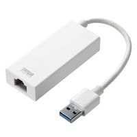サンワサプライ Gigabit対応USB-LANアダプタ(USB3.0ハブ1ポートつき) ホワイト (LAN-ADUR3GHW)画像