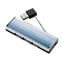サンワサプライ USB2.0ハブ ブルー USB-HUB236BL (USB-HUB236BL)画像