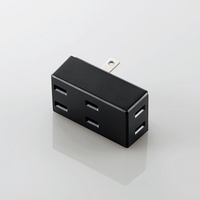 ELECOM フロントタップ/3個口/ブラック T-TR02-2300BK (T-TR02-2300BK)画像