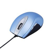 バッファローコクヨサプライ 光学式有線マウス USB接続 5ボタン ブルー (BSMOU04LBL)画像