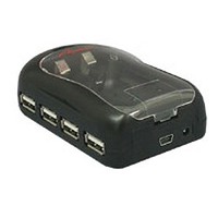 アクロス USB2.0 4ポートハブ 充電器付(ブラック) AHB-PCB (AHB-PCB)画像