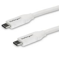StarTech USB 2.0 Type-C ケーブル ホワイト 4m 給電充電対応(最大5A) USB-C/ オス – USB-C/ オス USB 2.0規格準拠 USB-IF認証済み (USB2C5C4MW)画像