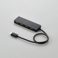 ELECOM USB2.0HUB/Type-C/Aメス4ポート/バスパワー/30cmケーブル/ブラック (U2HC-A430BBK)画像