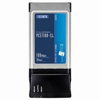 I.O DATA PCET100-CL 10/100BASE-TX対応 カプラレスLANアダプタPCカード (PCET100-CL)画像