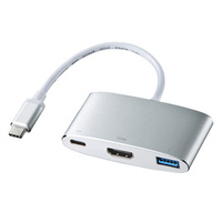 サンワサプライ USB Type C-HDMIマルチ変換アダプタプラス AD-ALCMHDP01 (AD-ALCMHDP01)画像