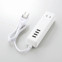 ELECOM USBタップ/USBメス×4/AC×2/ケーブル60cm/3.4A/ホワイト (MOT-U11-2406WH)画像