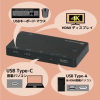 RATOC Systems RS-240CA-4K 4K HDMIパソコン切替器 (USB-C/Aパソコン対応) (RS-240CA-4K)画像