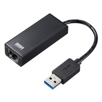 サンワサプライ USB3.0 LANアダプタ（Gigabit対応・ブラック） (LAN-ADUSBRJ45GBK)画像