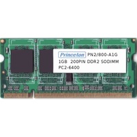 PRINCETON DDR2 800MHz SDRAM PC2-6400 200pin SO-DIMM 1Gb chip 1GBX2 (PDN2/800-A1GX2)画像